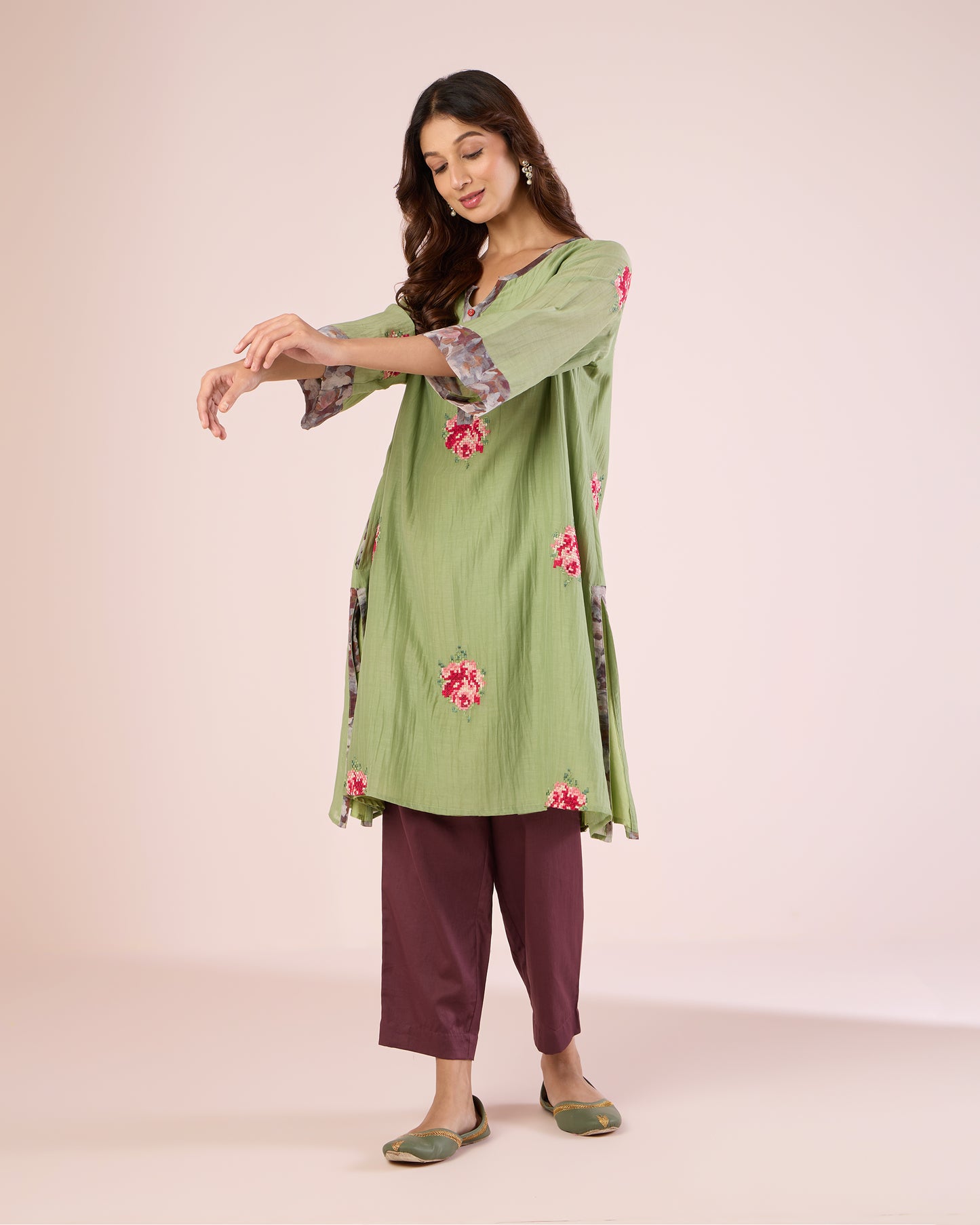 Pixel Rose Co-Ord - Fern / Grape