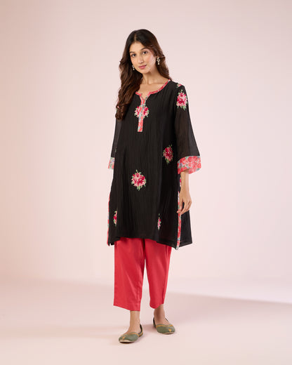 Pixel Rose Co-Ord - Black / Strawberry