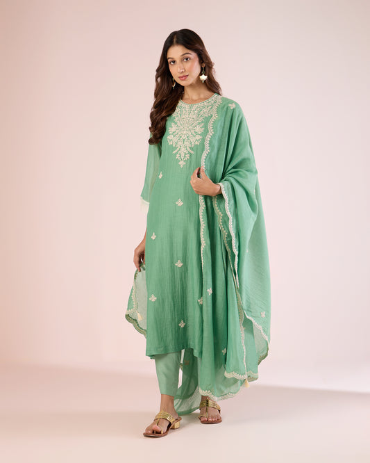 Cord Work Ethnic Set - Fern Green
