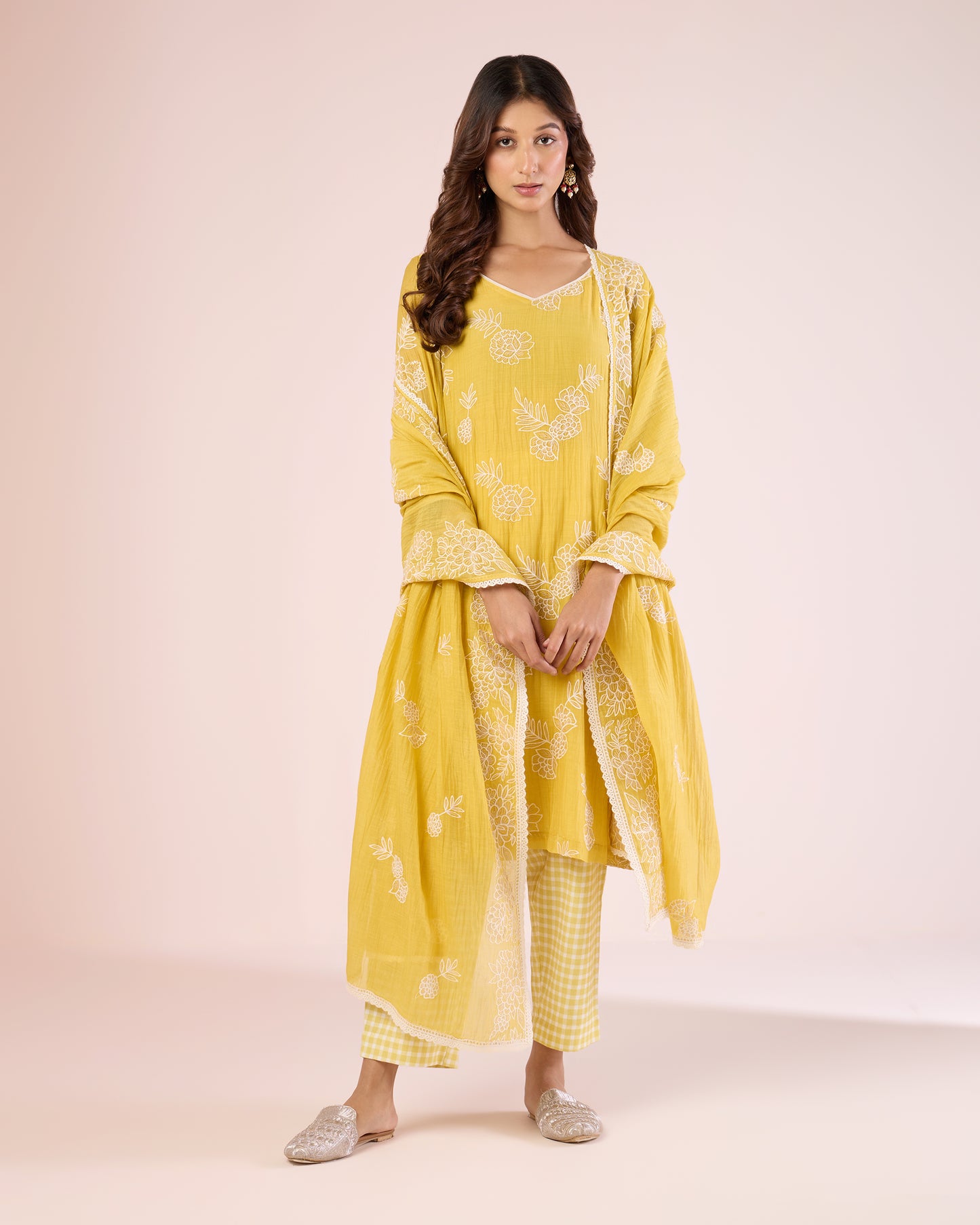 Floral Work Ethnic Set - Sun Yellow