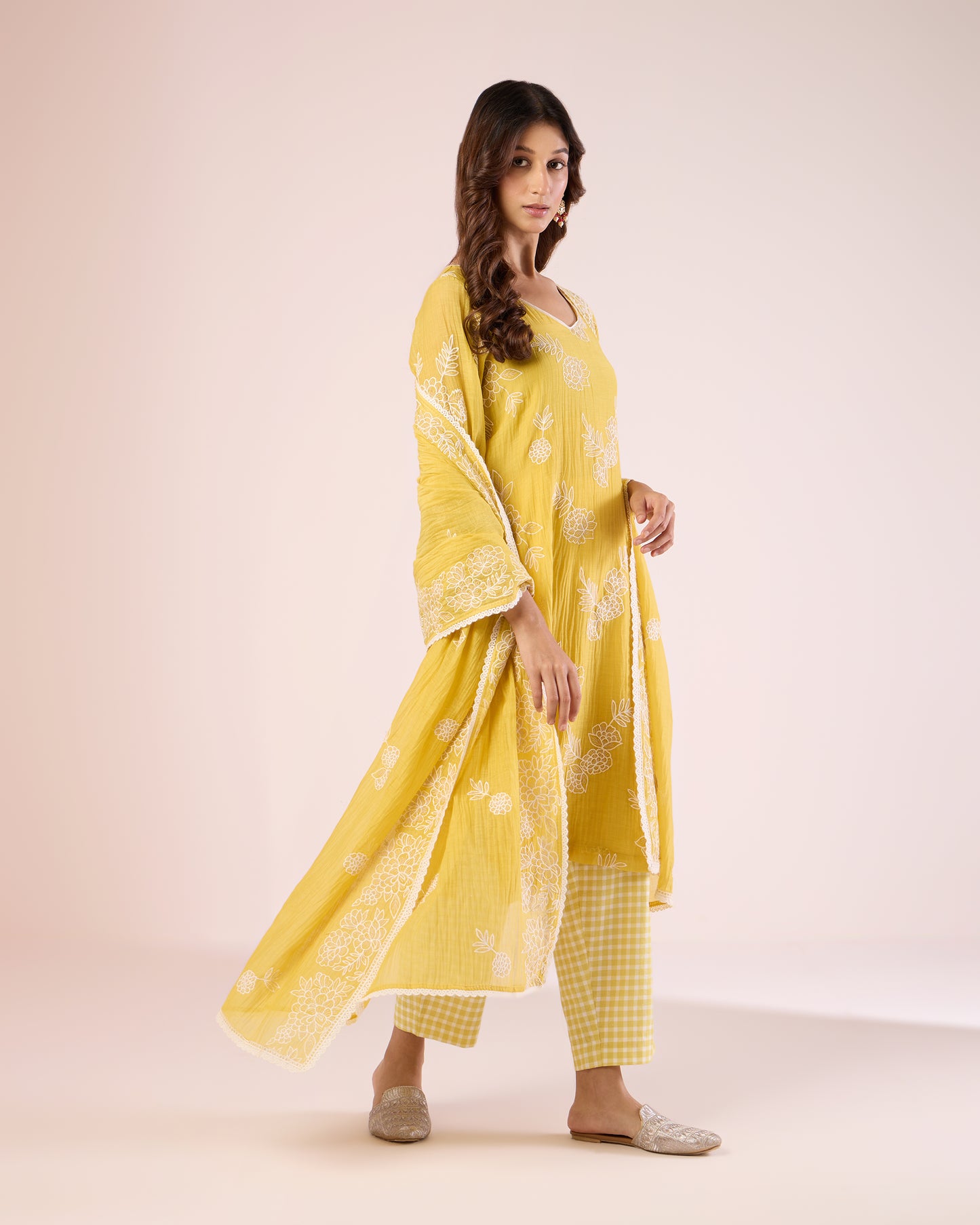 Floral Work Ethnic Set - Sun Yellow
