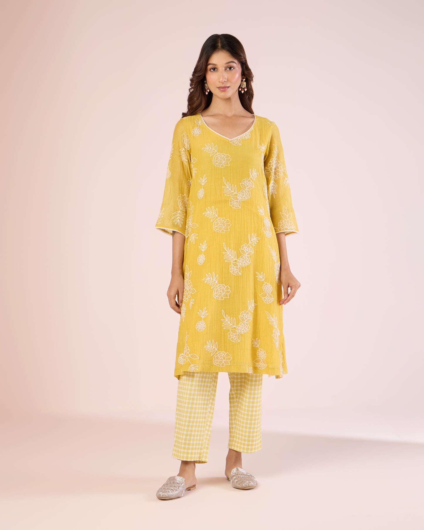 Floral Work Ethnic Set - Sun Yellow