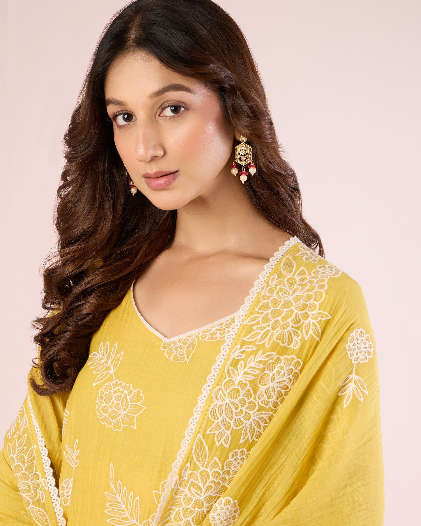 Floral Work Ethnic Set - Sun Yellow