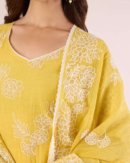 Floral Work Ethnic Set - Sun Yellow
