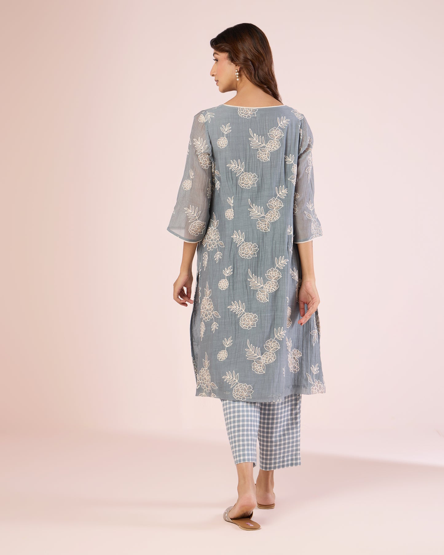 Floral Work Ethnic Set - Overcast Blue