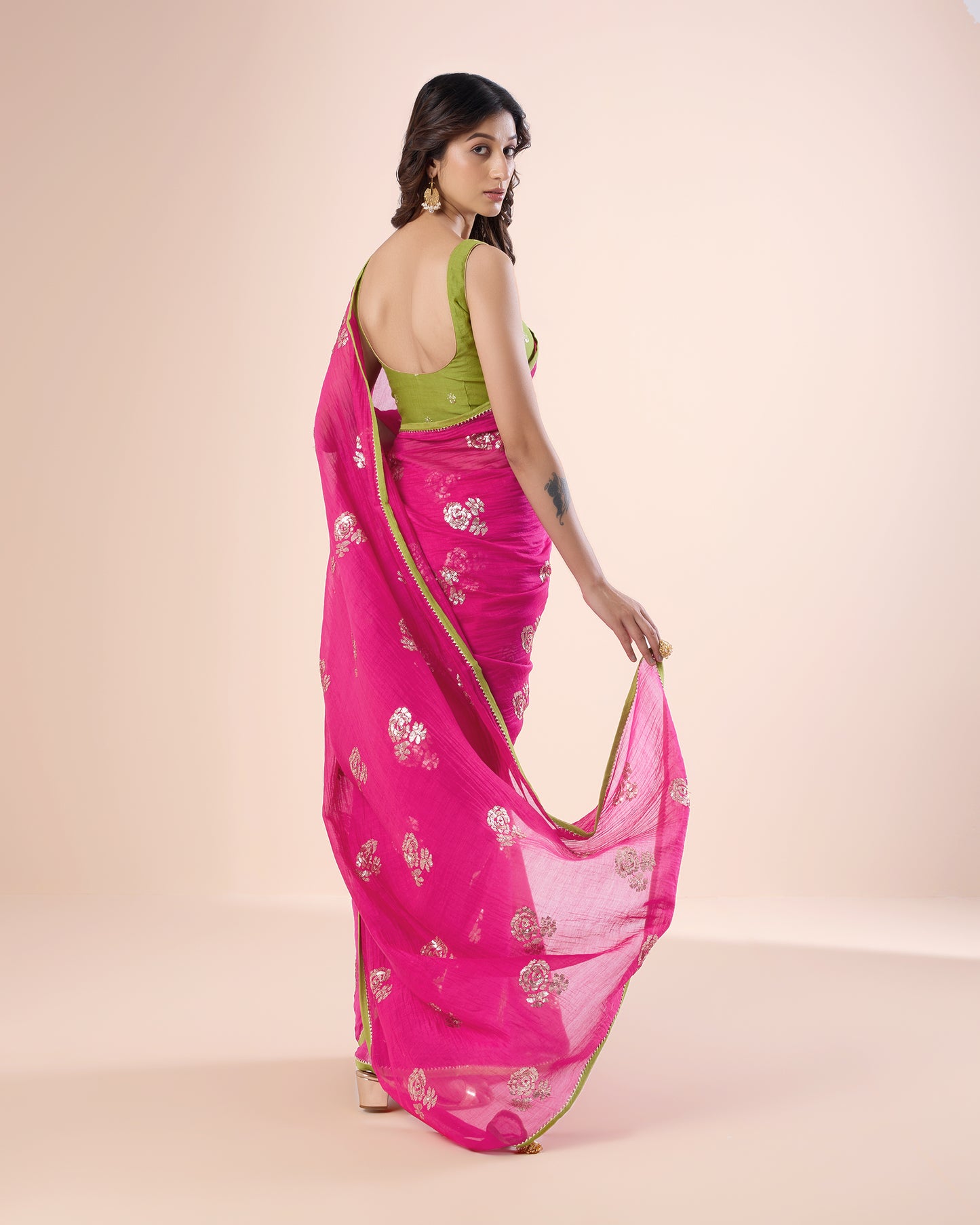 Raat Ki Rani Chanderi Silk Saree – Fuschia