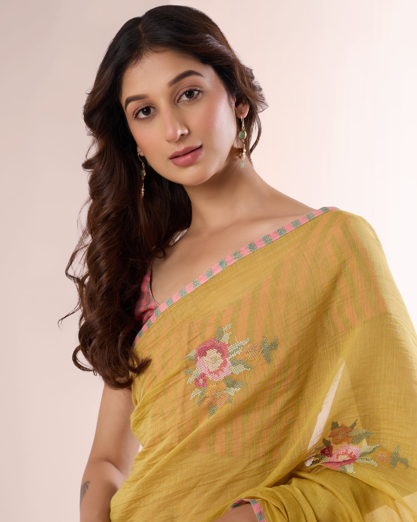 BRIAR ROSE — Gold Chanderi Silk Saree