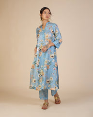 Blue Wildflower Co-Ord Set – Silk Route Collection