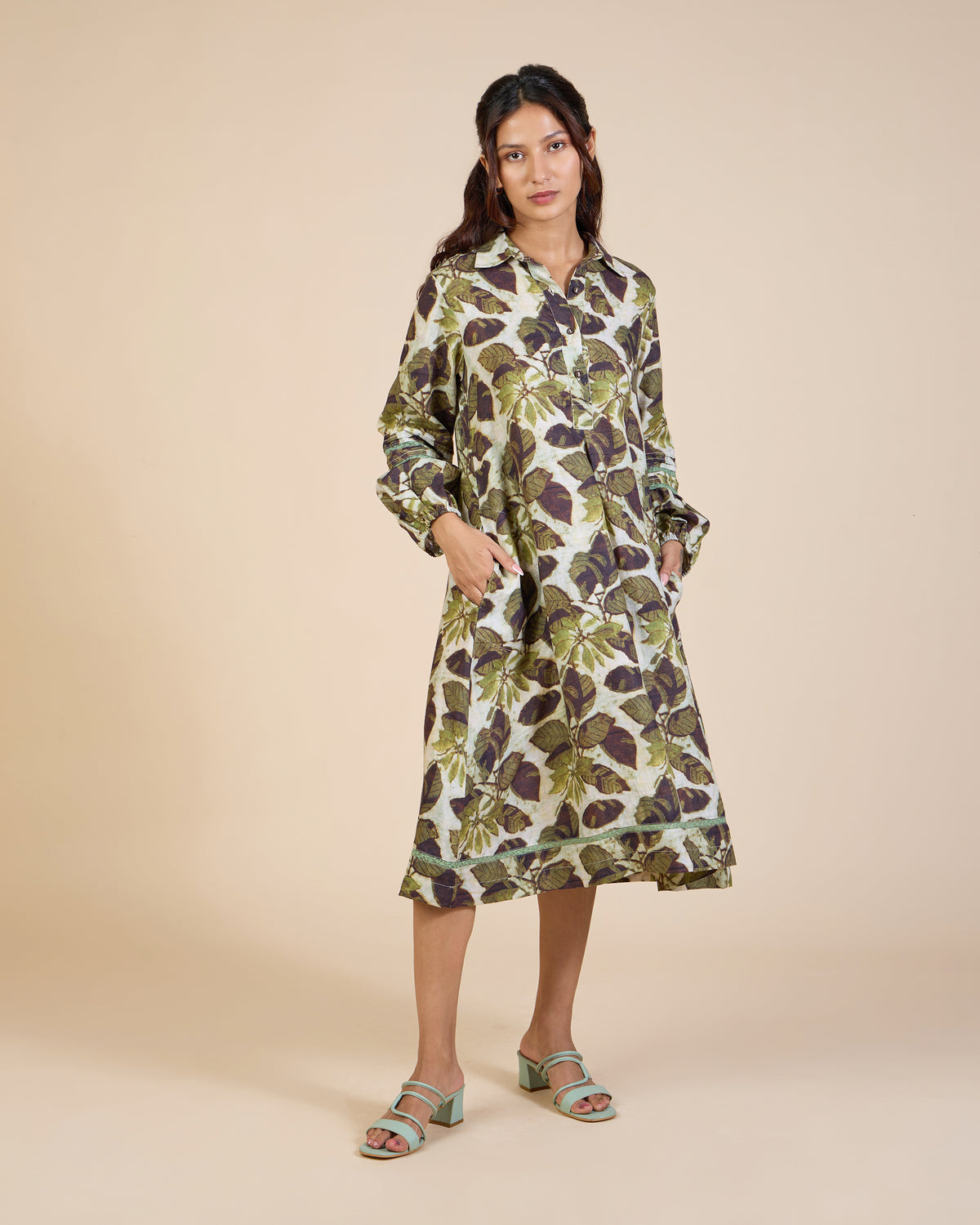 Forest Green Foliage Dress – Lush Linens Collection