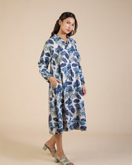 Indigo Foliage Dress – Lush Linens Collection