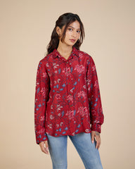 Intense Red Hibiscus Shirt – Silk Route Collection