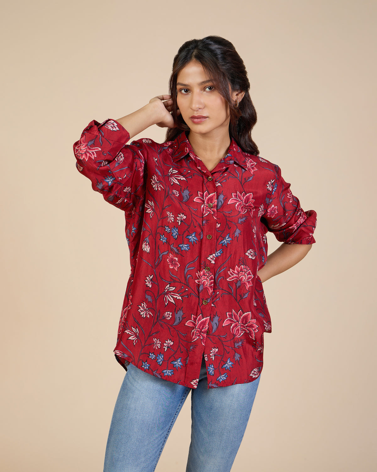 Intense Red Hibiscus Shirt – Silk Route Collection