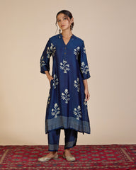 Indigo Ajrakh Co-Ord Set – Spice of Kutch Collection