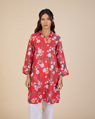 Red Dense Floral Tunic – Lush Linens Collection