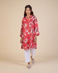 Red Dense Floral Tunic – Lush Linens Collection