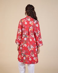 Red Dense Floral Tunic – Lush Linens Collection