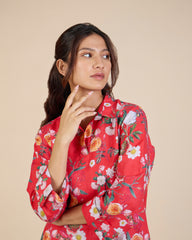 Red Dense Floral Tunic – Lush Linens Collection