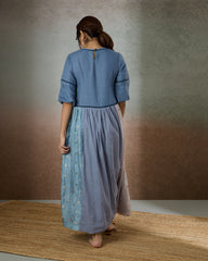 Shades of Blue Patchwork Dress - Heidi of the Hills Collection