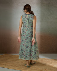 Pale Green Floral Dress - Heidi of the Hills Collection