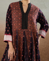 Burgundy Godet Tunic & Pants Set - The Spice of Kutch Collection