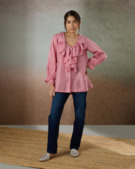 Pink Jacobean Shirt - Heidi of the Hills Collection