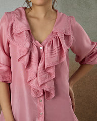 Pink Jacobean Shirt - Heidi of the Hills Collection