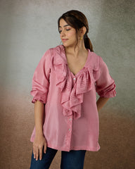 Pink Jacobean Shirt - Heidi of the Hills Collection