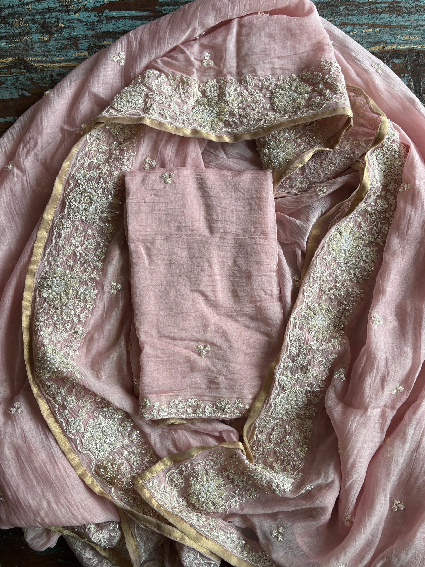 Shiuli Chanderi Silk Saree – Soft Pink