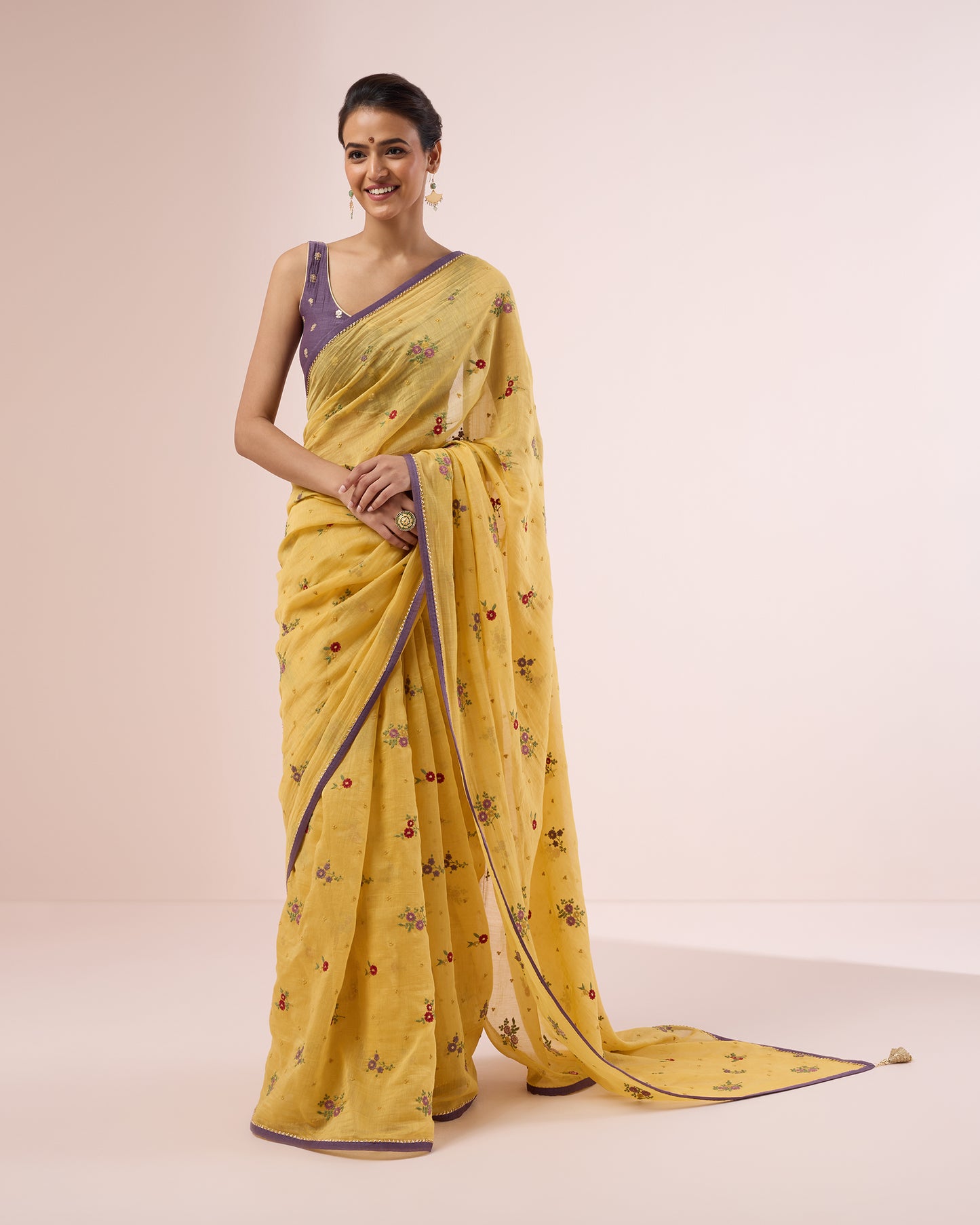 Chameli Chanderi Silk Saree – Yellow