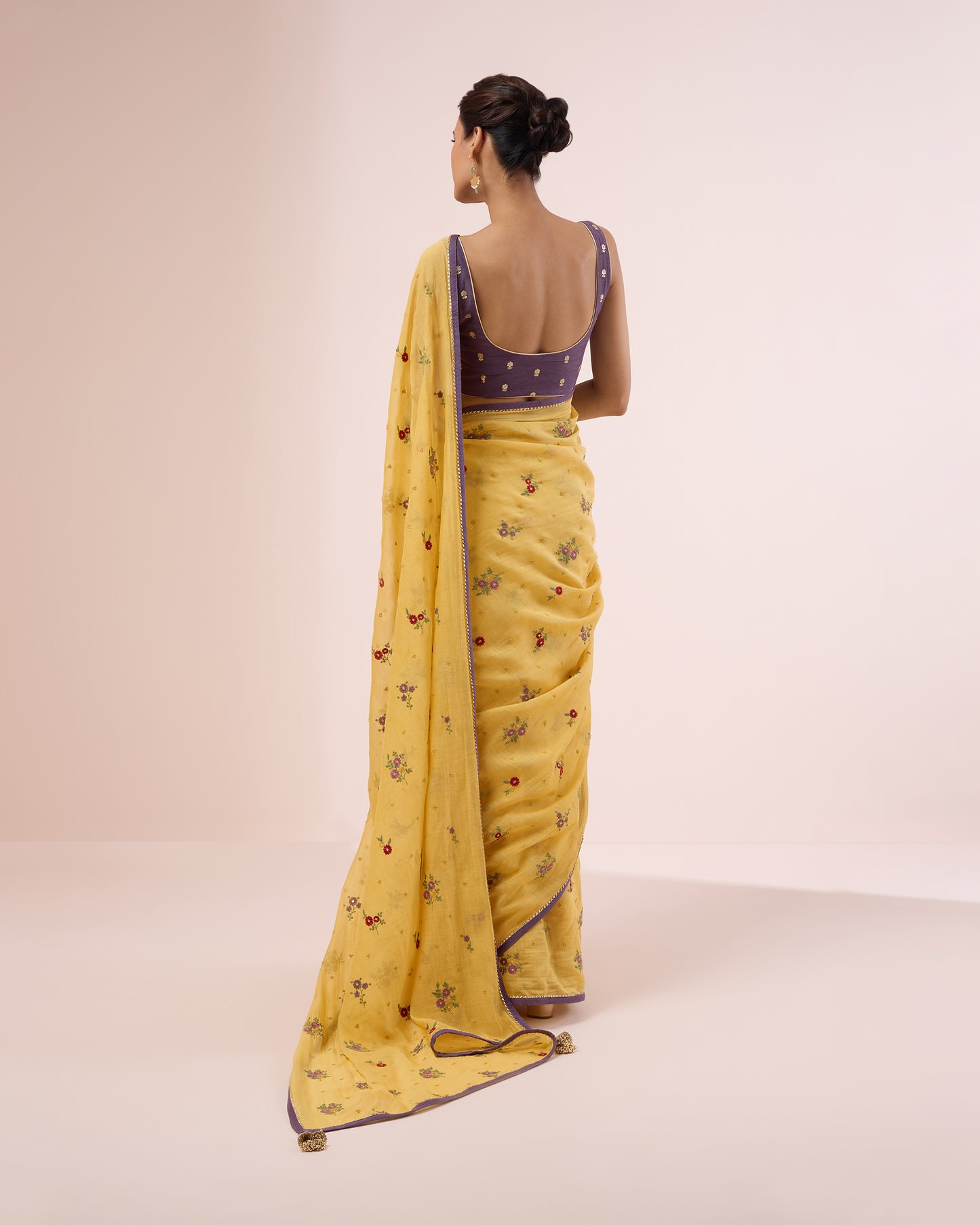 Chameli Chanderi Silk Saree – Yellow