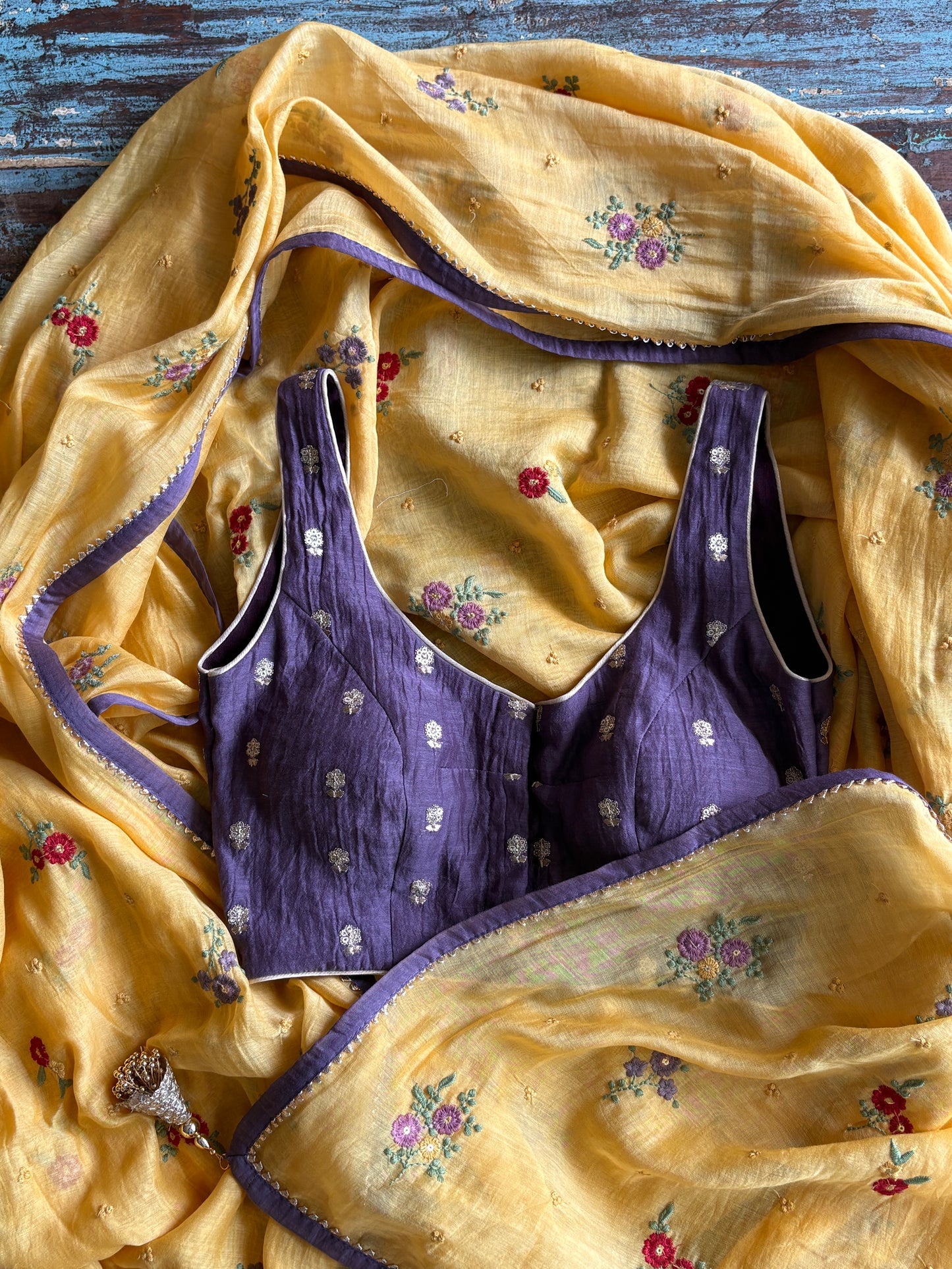Chameli Chanderi Silk Saree – Yellow