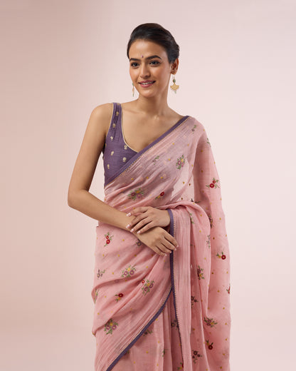 Chameli Chanderi Silk Saree – Pink