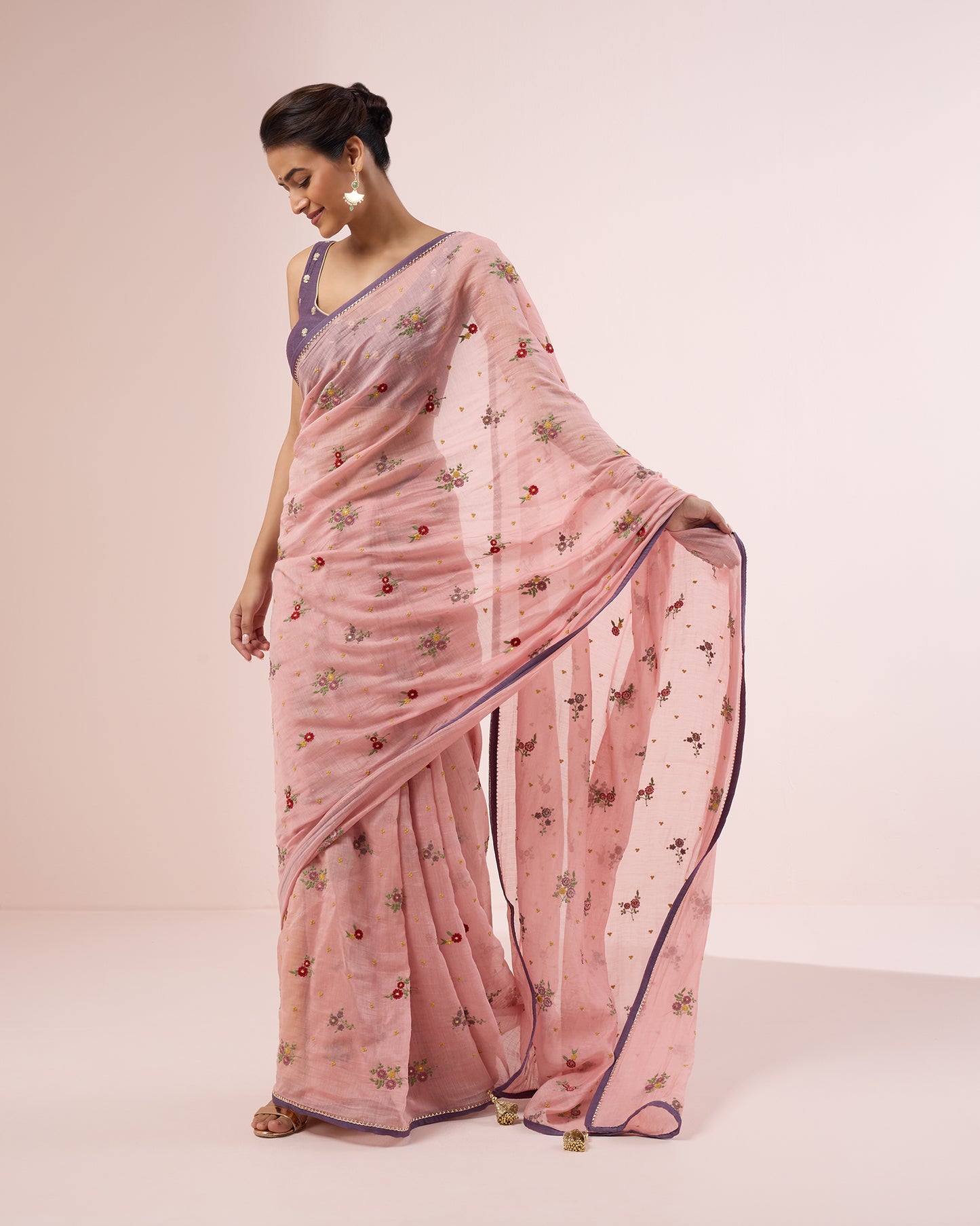 Chameli Chanderi Silk Saree – Pink