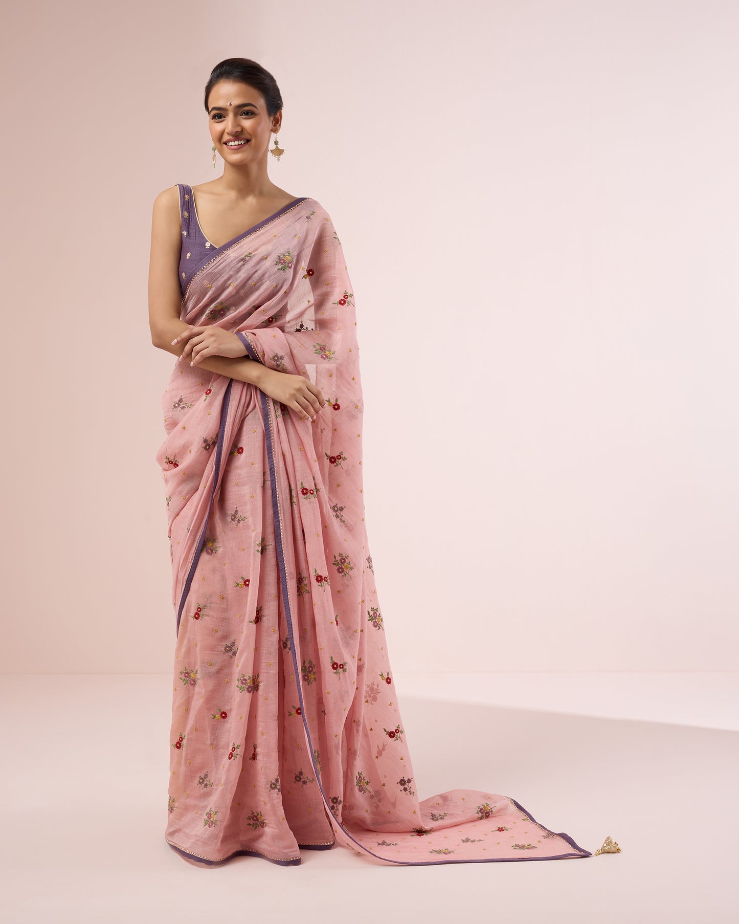 Chameli Chanderi Silk Saree – Pink