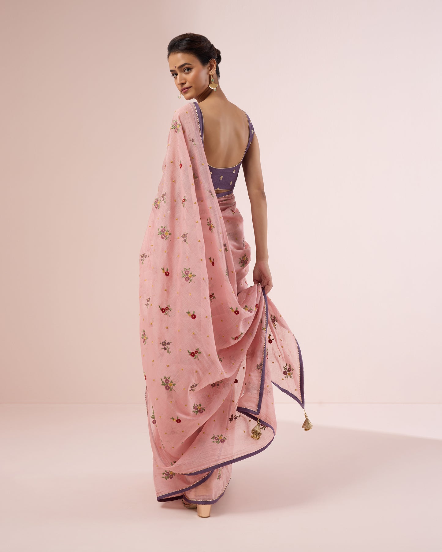 Chameli Chanderi Silk Saree – Pink