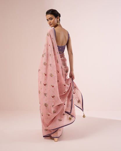Chameli Chanderi Silk Saree – Pink