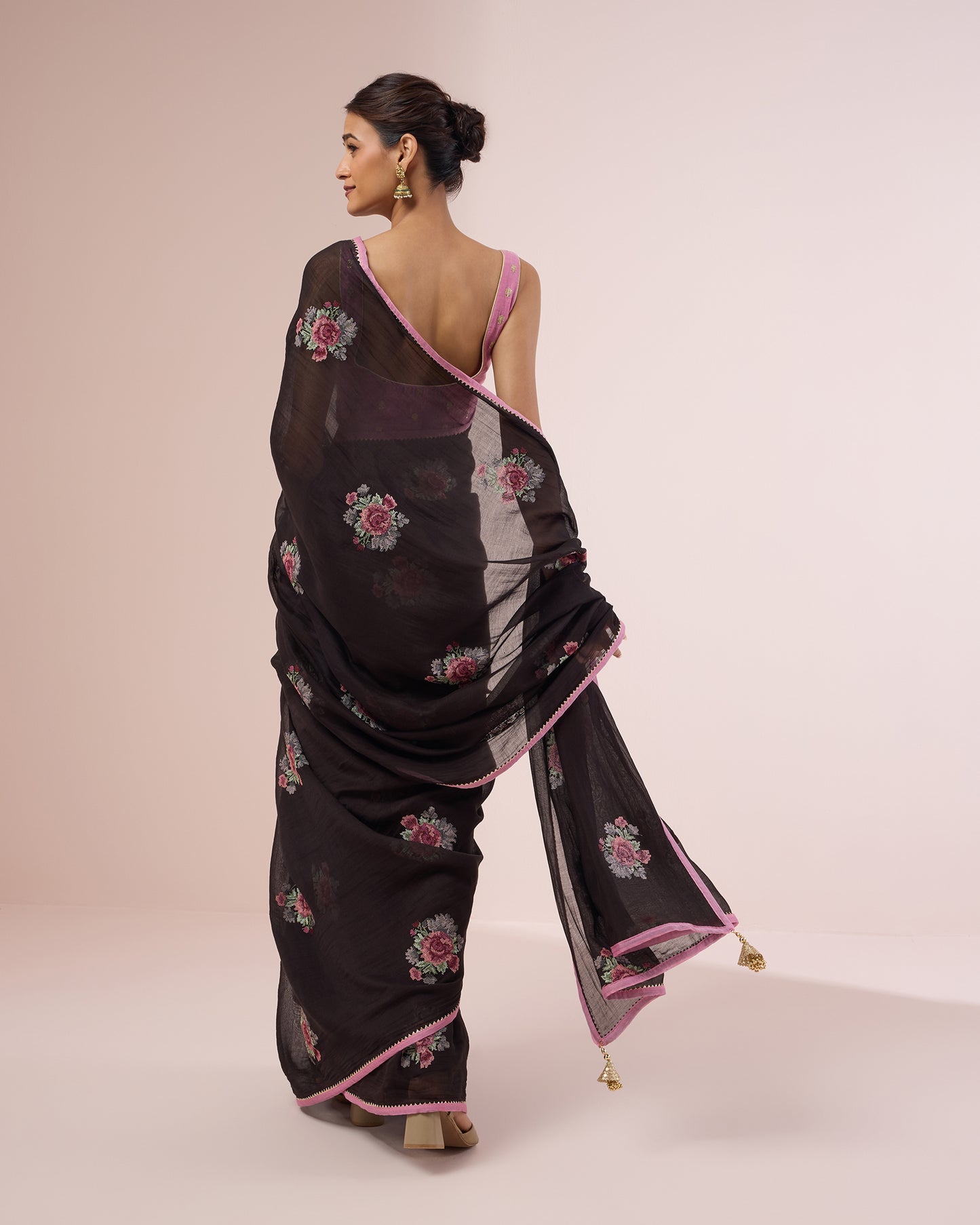 Gulabo Chanderi Silk Saree – Black