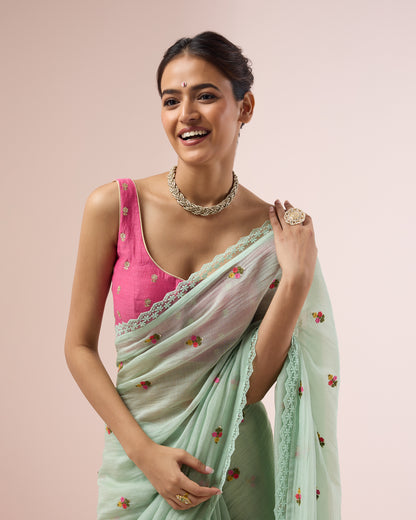 Juicy Pink Sleeveless Blouse with Pads