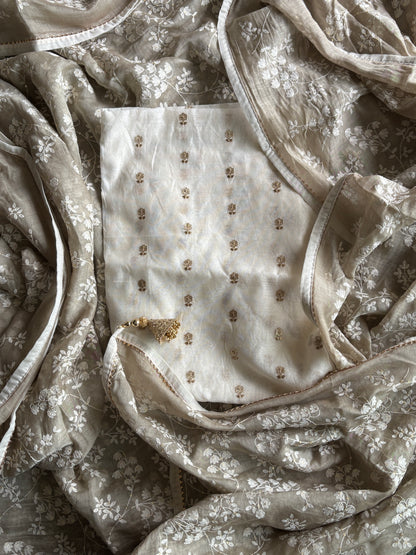 Leafy Vine Chanderi Silk Saree