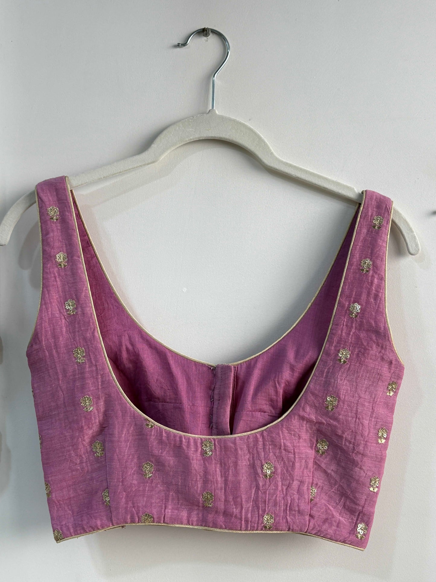 Pale Pink Sleeveless Blouse with Pads