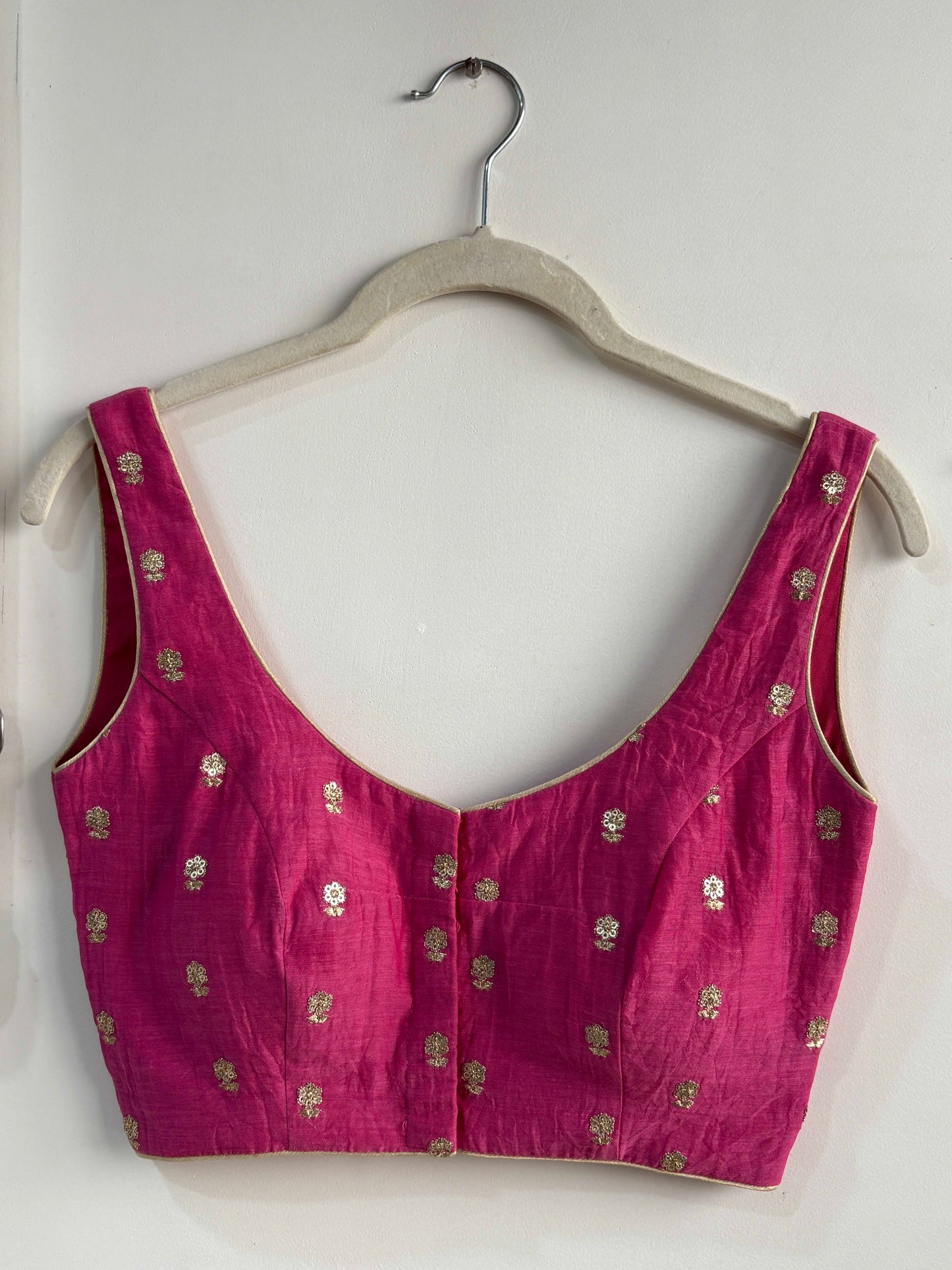 Juicy Pink Sleeveless Blouse with Pads