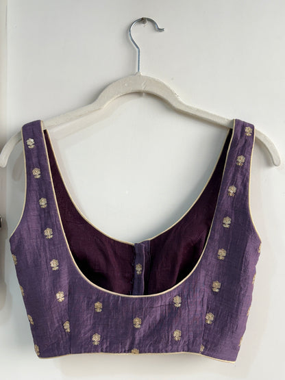 Mauve Sleeveless Blouse with Pads