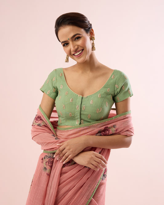 FERN GREEN BLOUSE WITH SLEEVES