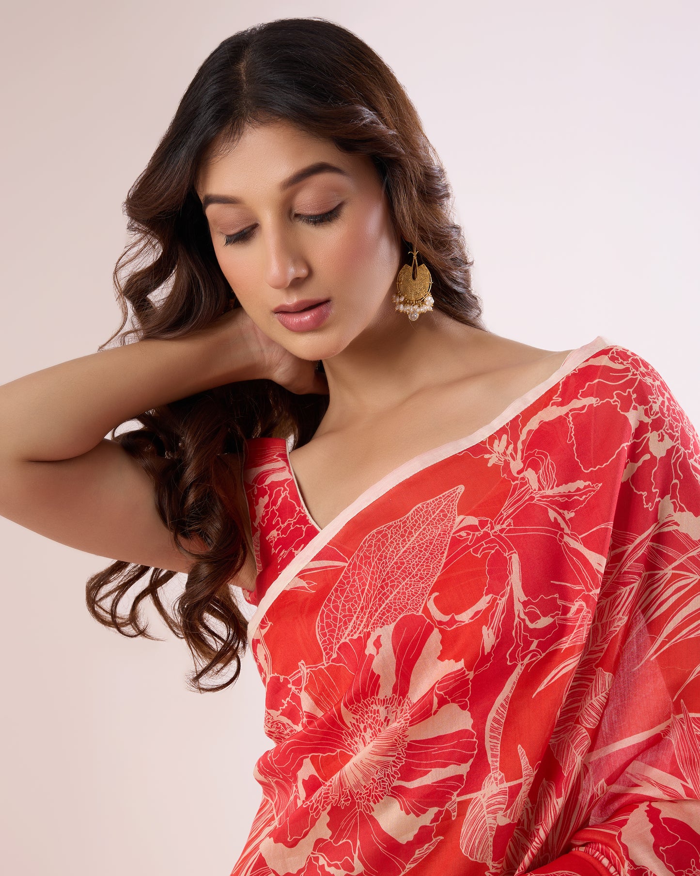 Red Poppy Chanderi Silk Saree