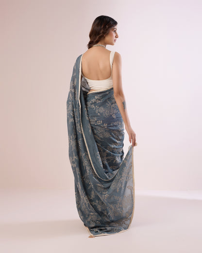 Nargis Chanderi Silk Saree – Carbon