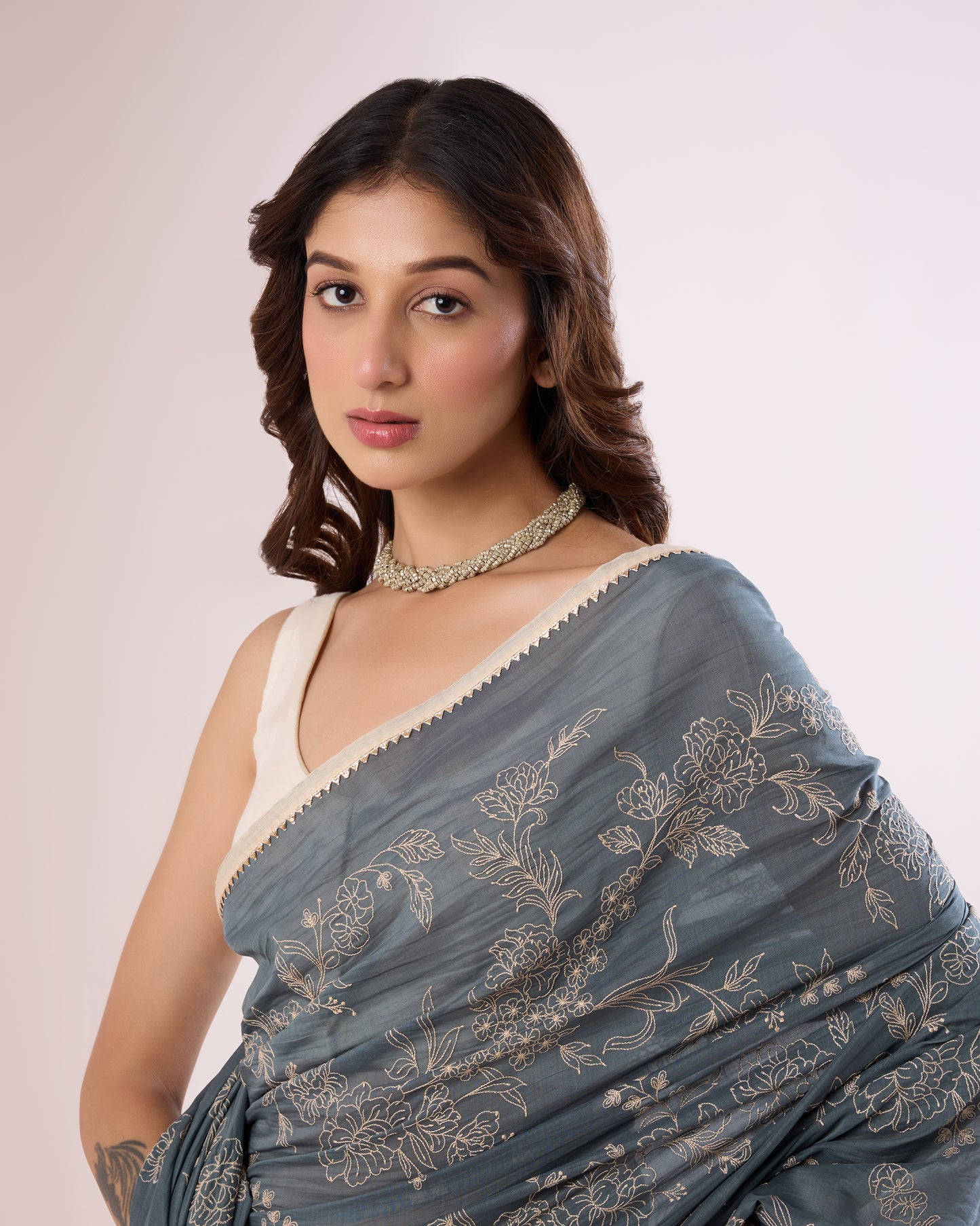 Nargis Chanderi Silk Saree – Carbon