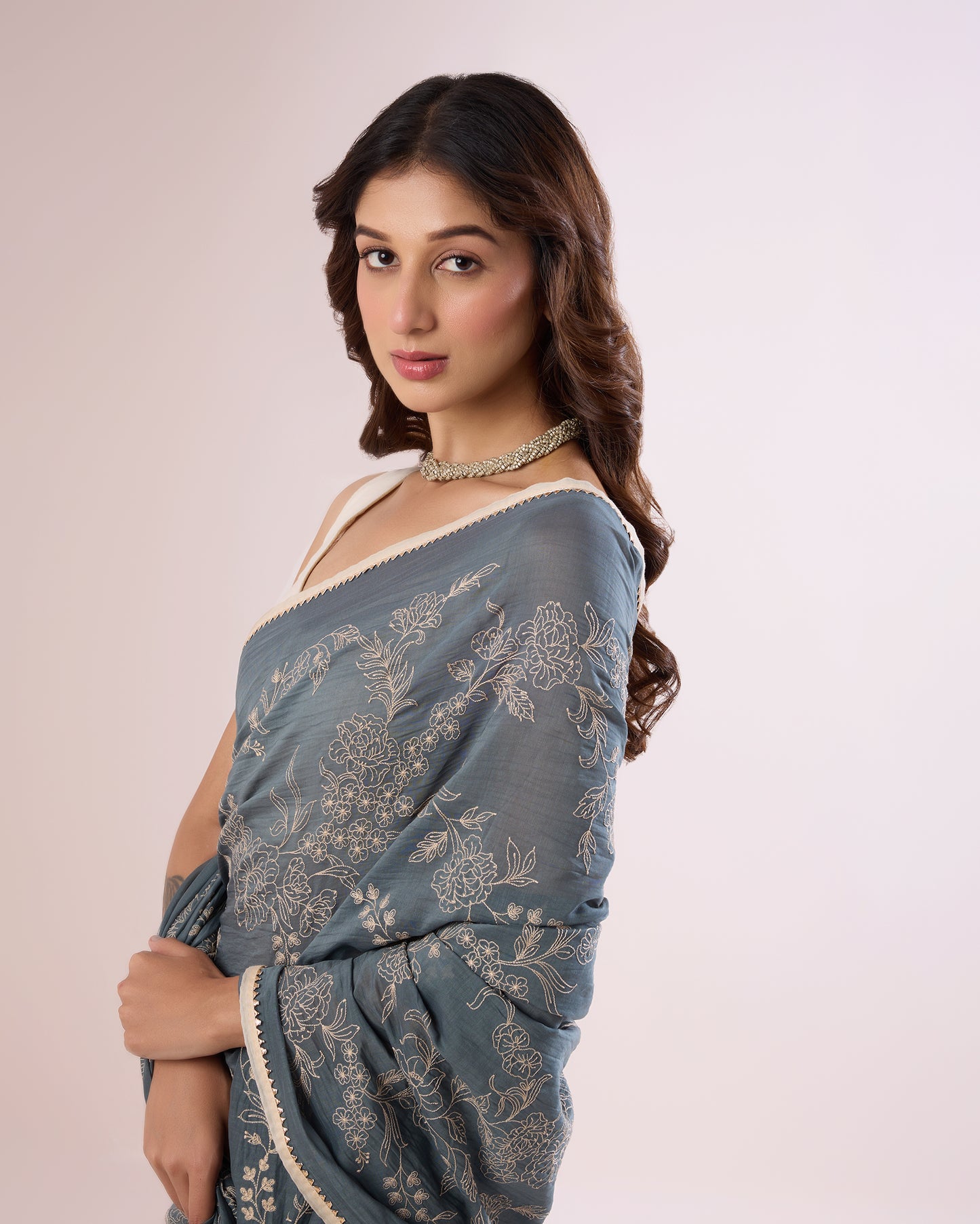 Nargis Chanderi Silk Saree – Carbon