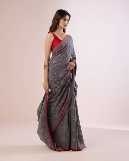 Chandni Chanderi Silk Saree – Taupe