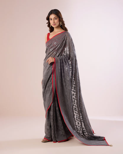 Chandni Chanderi Silk Saree – Taupe