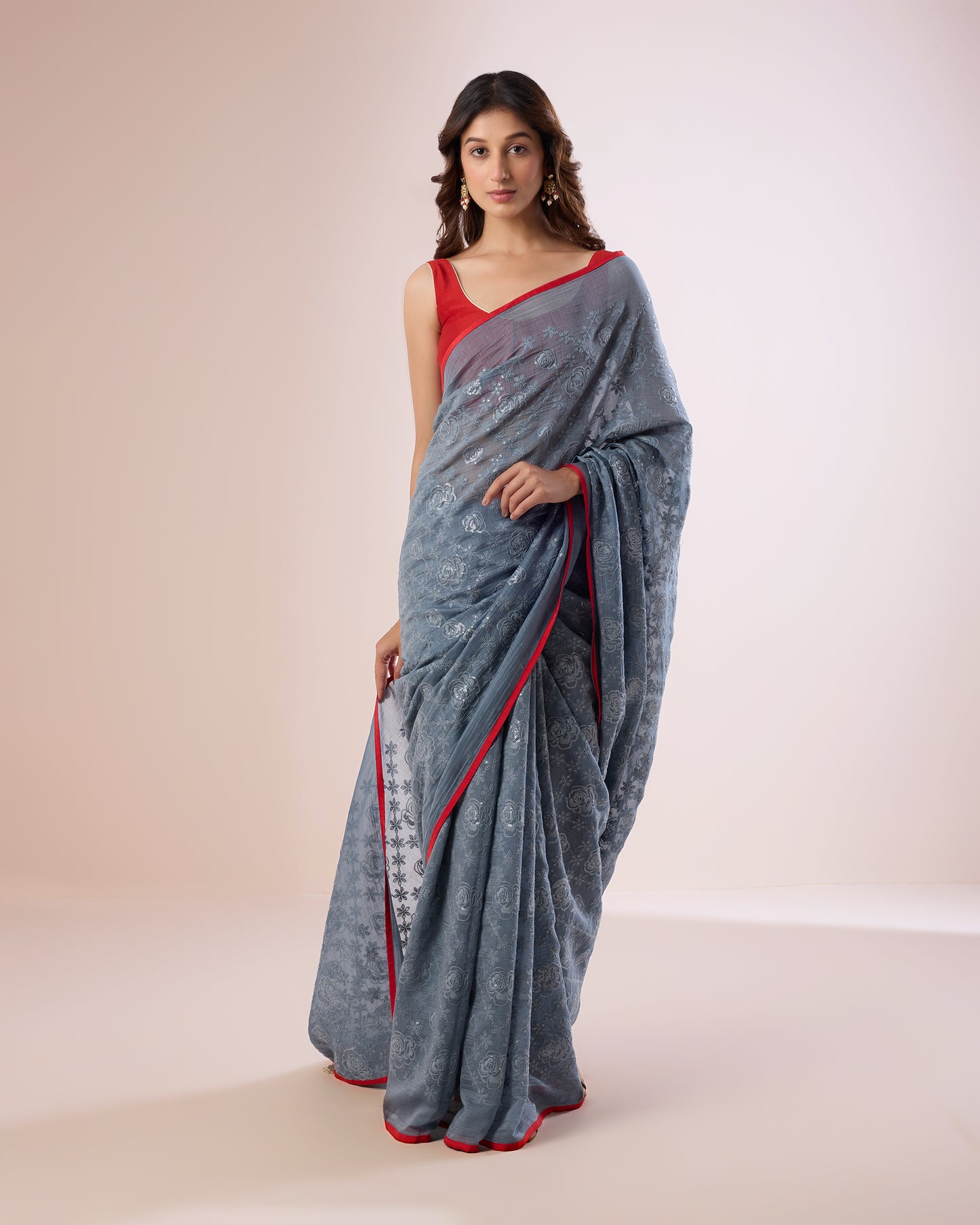 Chandni Chanderi Silk Saree – Pewter
